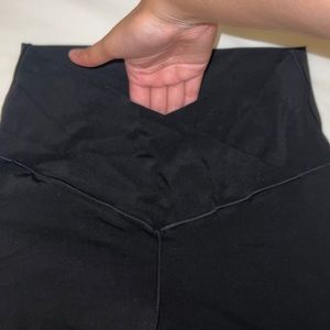 Black flared leggings